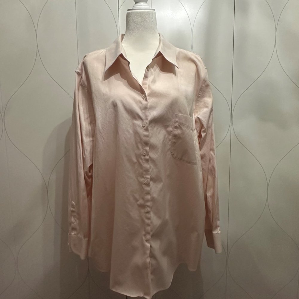 Westbound Pink Dress Shirt Blouse, 3X